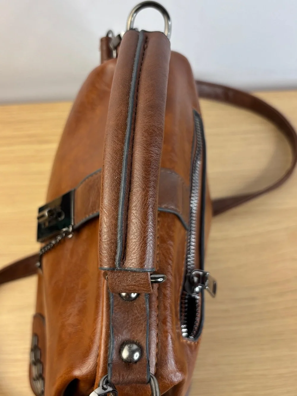 Vintage Inspired Doctor Bag Shape Gun Metal Rivets in Hexagonal Form- Unbranded